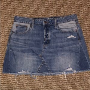 Distressed Denim American Eagle Mini Skirt